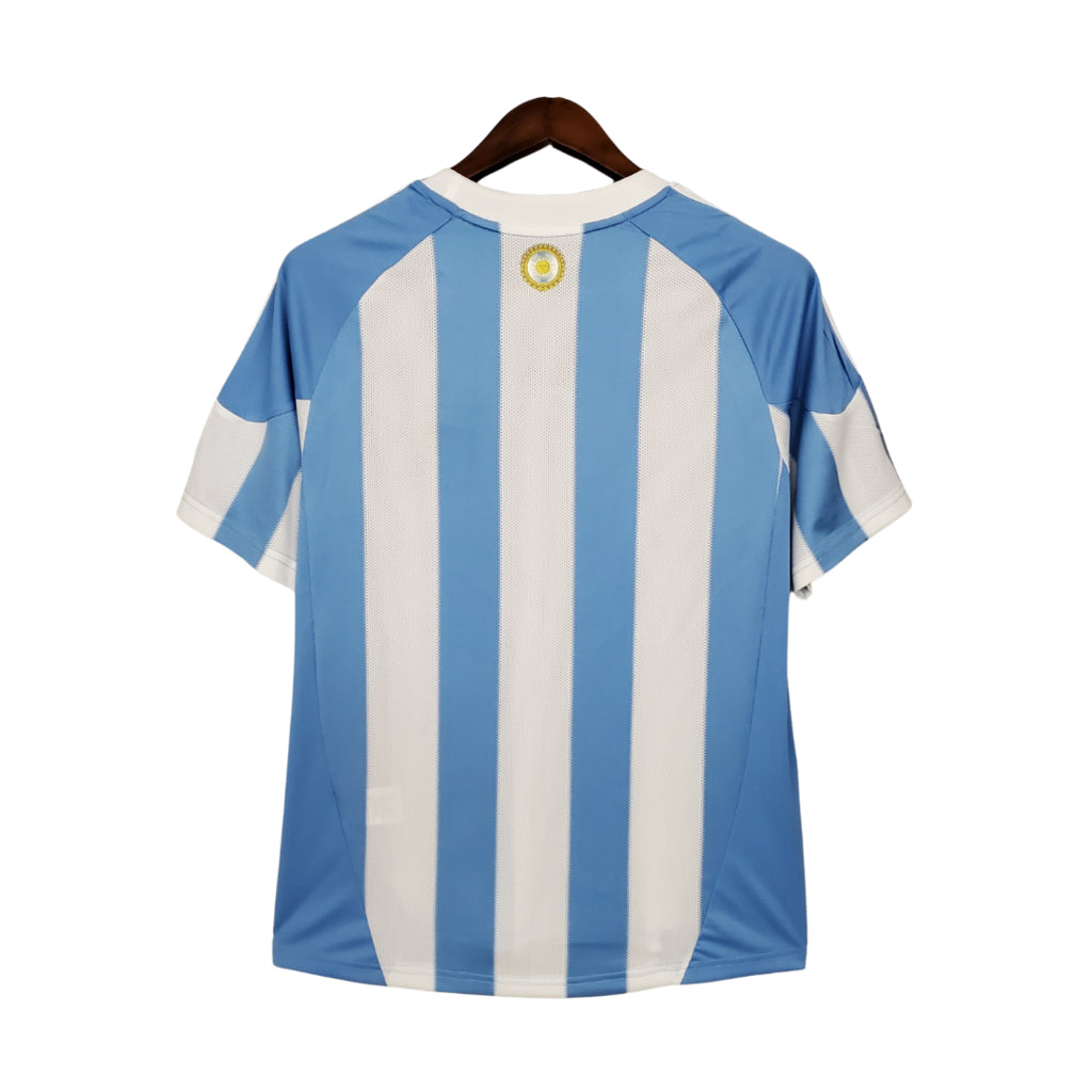 Retro 2010 Argentina National Team Adidas Fan Shirt for Men - White and Blue