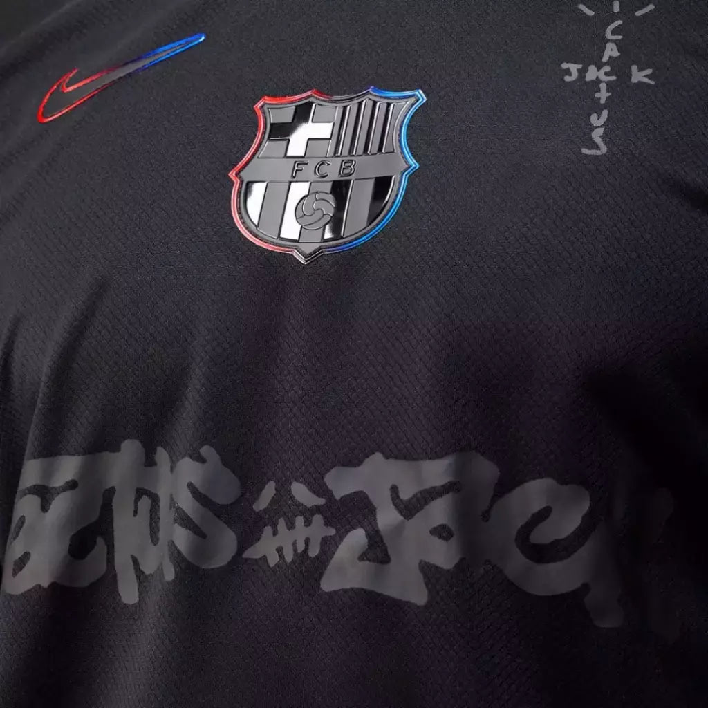 Barcelona II 24/25 Shirt - Nike Men's Fan Shirt - Black + Travis Scott
