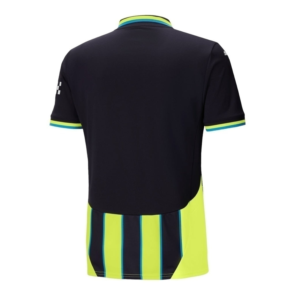 Manchester City 24/25 Away Shirt - Puma Men's Fan Shirt - Black and yellow with blue details