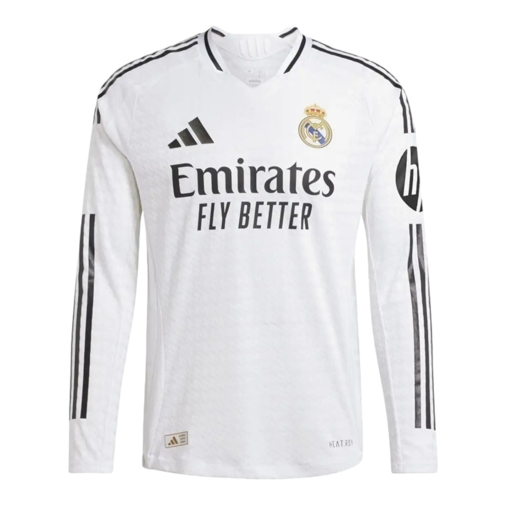 Real Madrid Home 24/25 Long Sleeve Shirt - Adidas Men's Fan Shirt - White