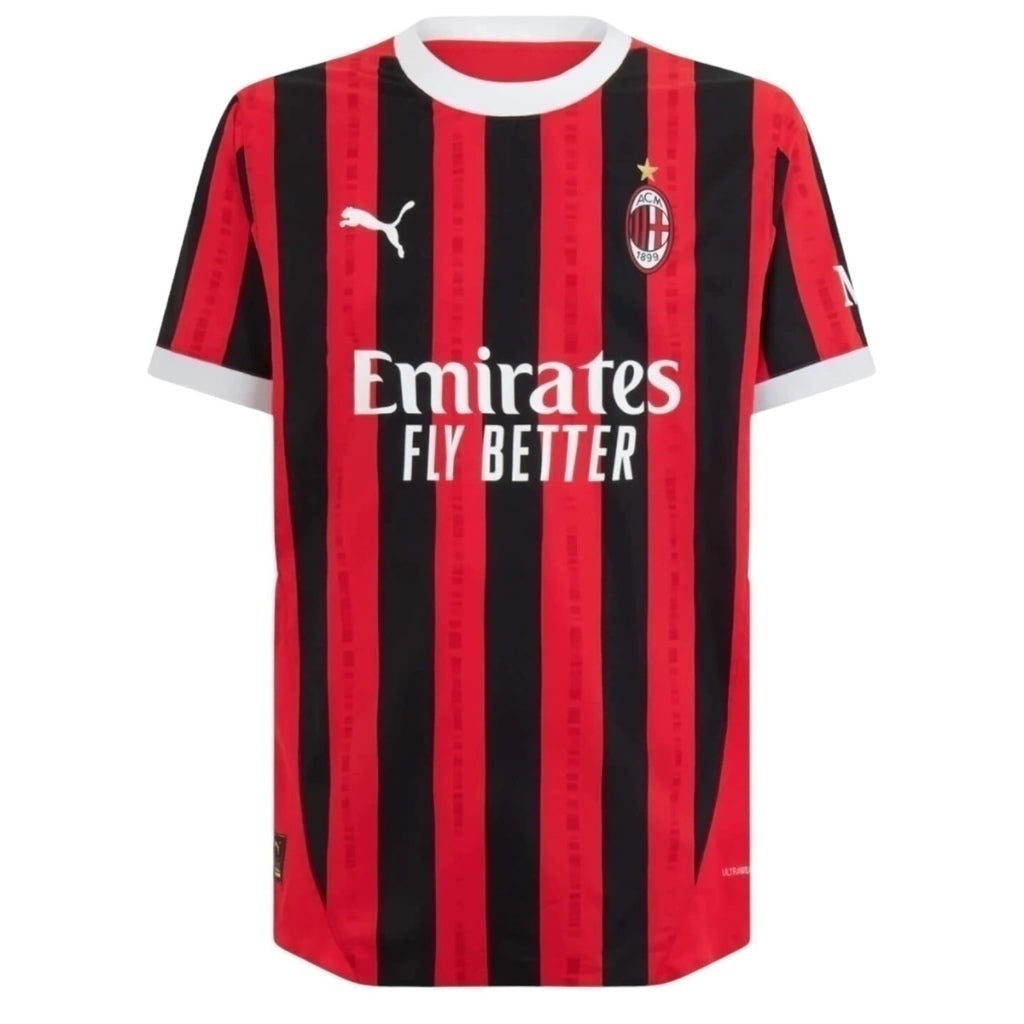 Camisa Milan Home 23/24 - Torcedor Puma Masculina - Vermelho e Preto
