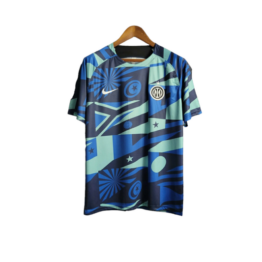 Inter Milan Training Shirt 23/24 - Adidas Men's Fan Shirt - Blue with green and white details