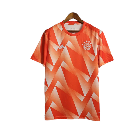 Bayern Munich 23/24 Training Shirt - Adidas Men's Fan Shirt - Orange with white details