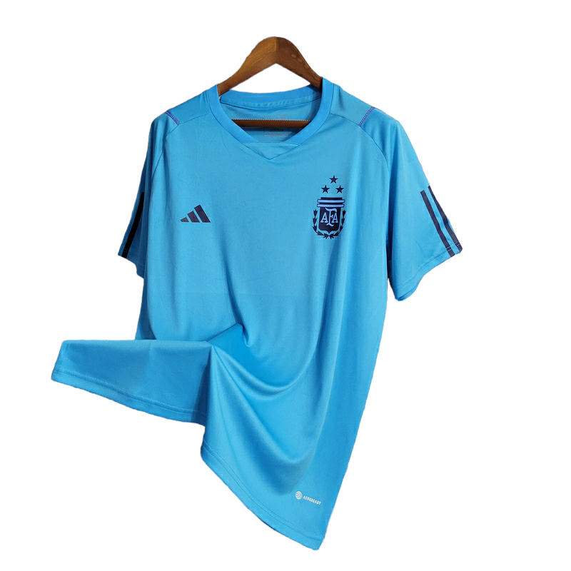 Argentina National Team Training Shirt 23/24 - Adidas Men's Fan Shirt - Blue with white and purple details