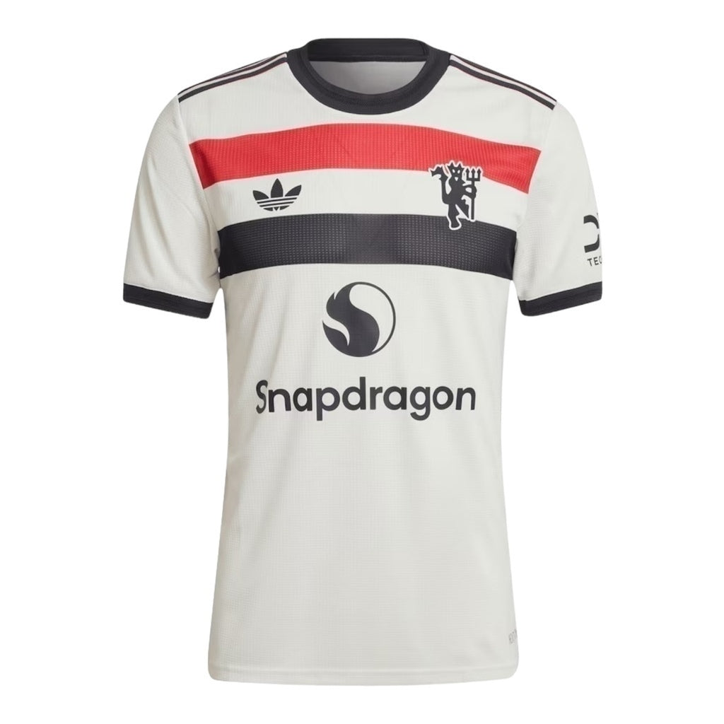 Manchester United 24/25 Third Shirt - Adidas Men's Fan Shirt - White with black and red details