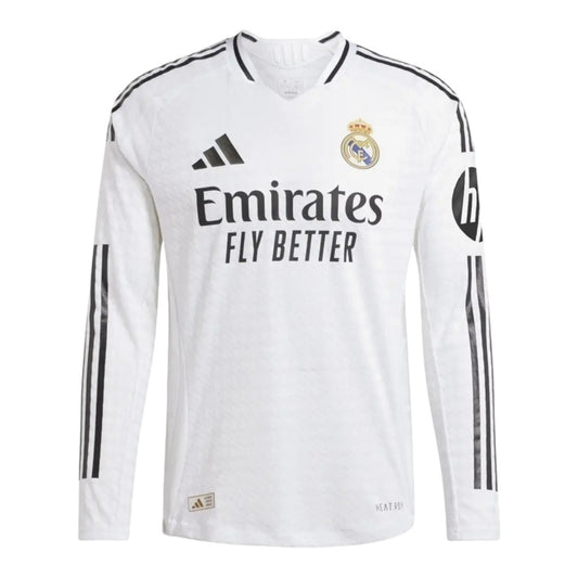 Real Madrid Home 24/25 Long Sleeve Shirt - Adidas Men's Fan Shirt - White